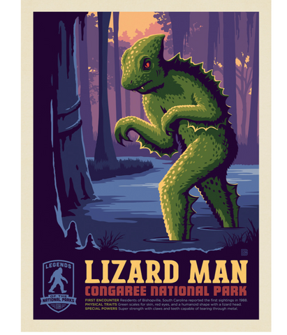 Lizard Man Congaree National Park Post Card