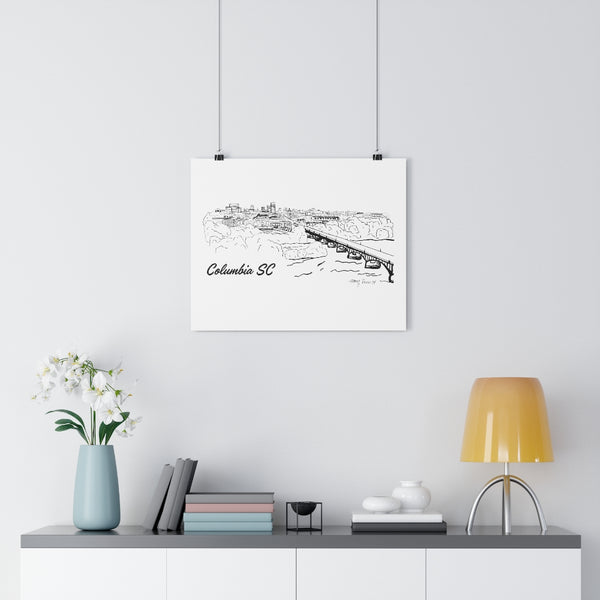 Fine Art Giclee Print Columbia SC Skyline