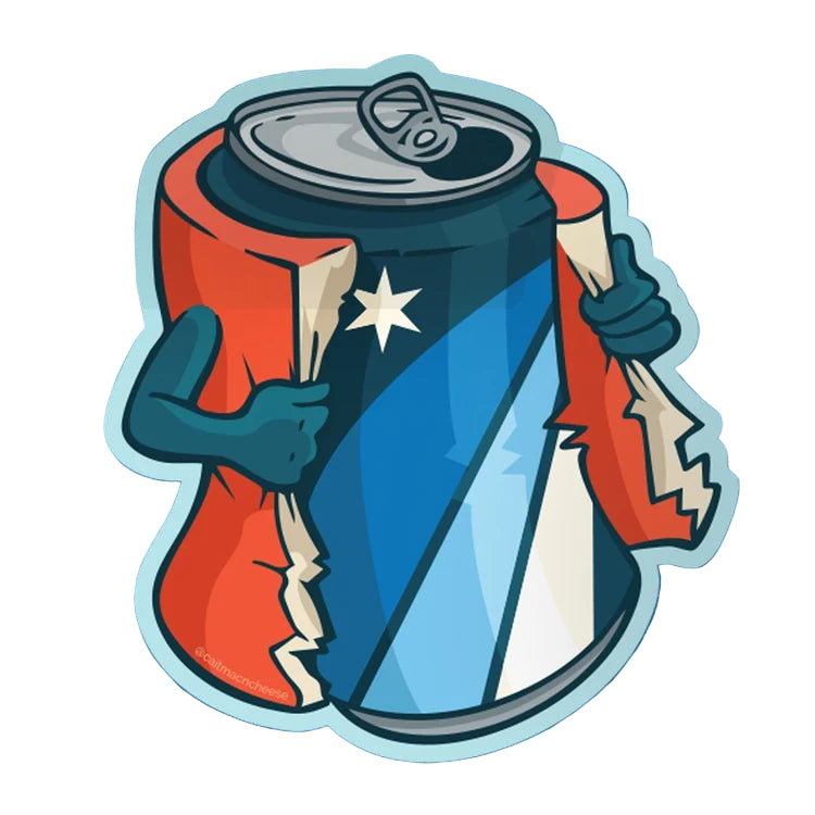 Sweaty Can - Columbia Flag Sweaty Cola Can Sticker by Cait Maloney